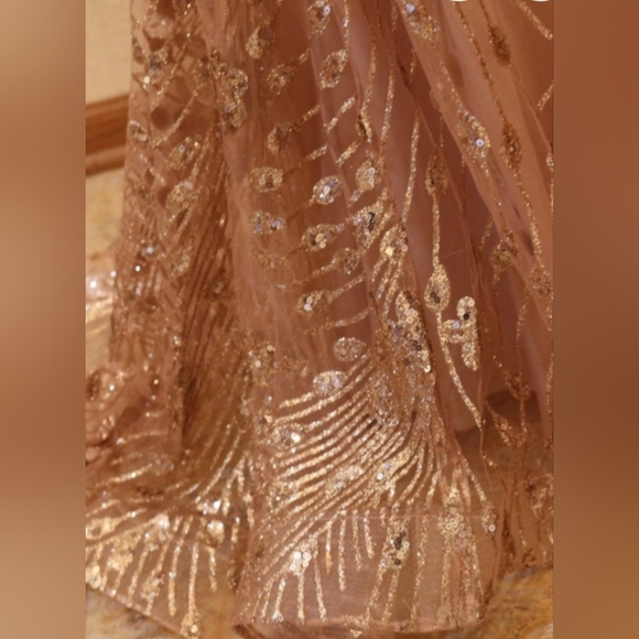 Aspeed design Sparkling Sequin Dress/Stunning V-Neck Fitted Gown with Glitter - Picture 12 of 15